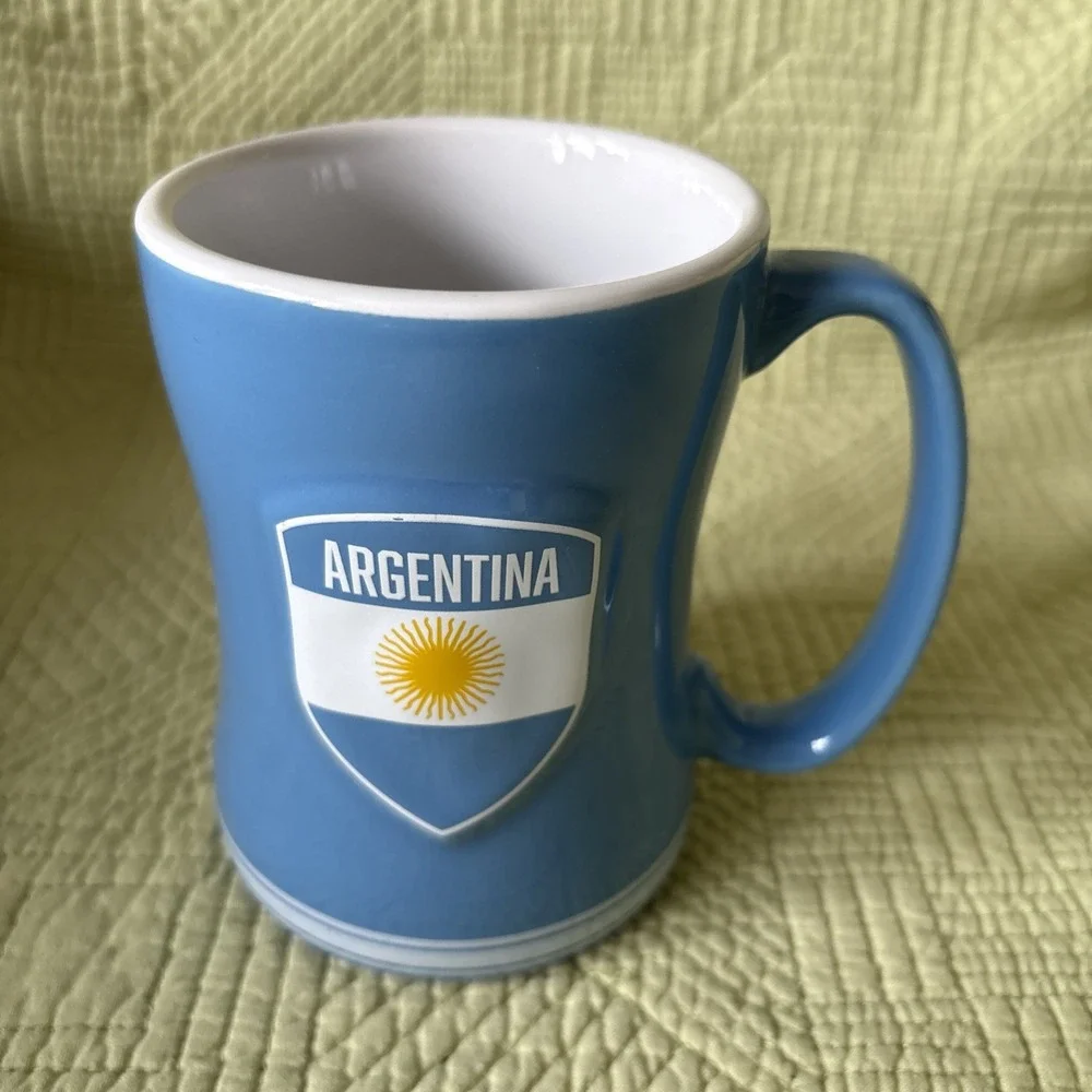 Argentina Flag Logo Brands Ceramic Coffee Mug Blue Soccer Futbol C4770-C14RM